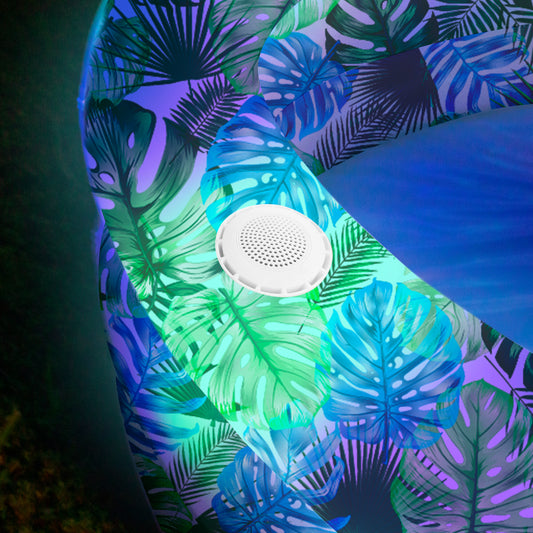 PoolCandy Tropical Palms Illuminated Sunning Pool with Bluetooth Speaker - Perfect for Day or Night