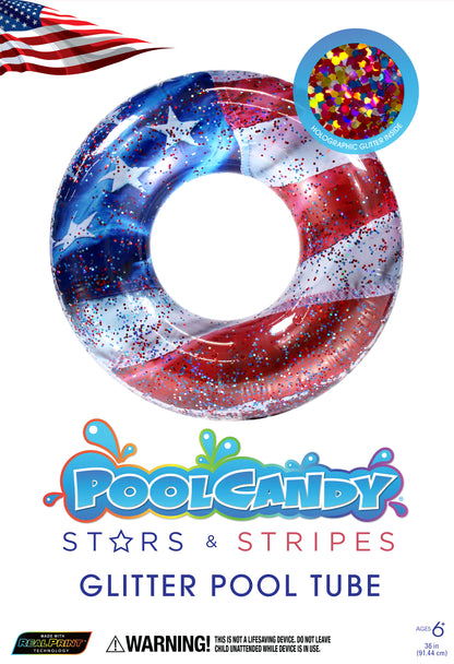 Stars & Stripes 36" Glitter Pool Tube