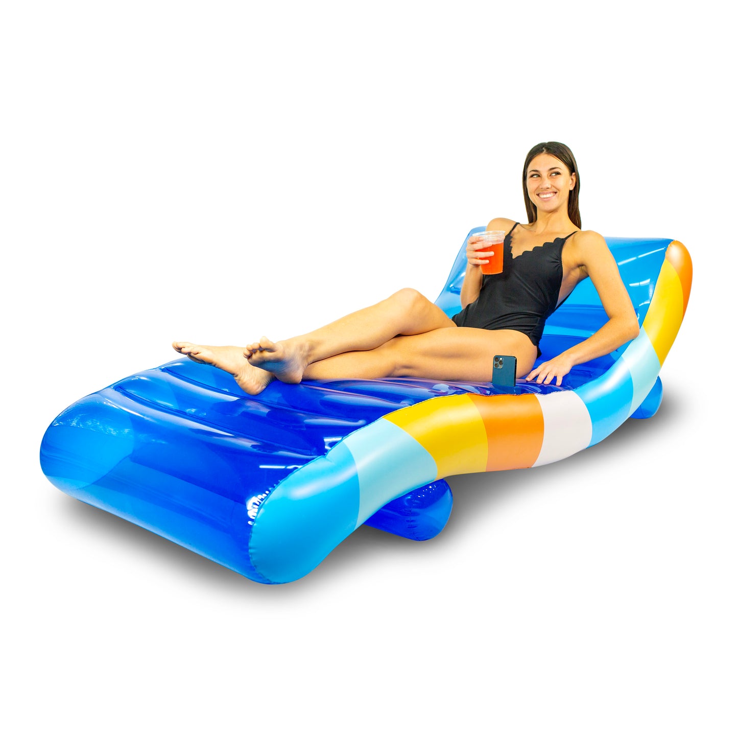 Good Vibes Deluxe Chaise Lounger inflatable pool raft.