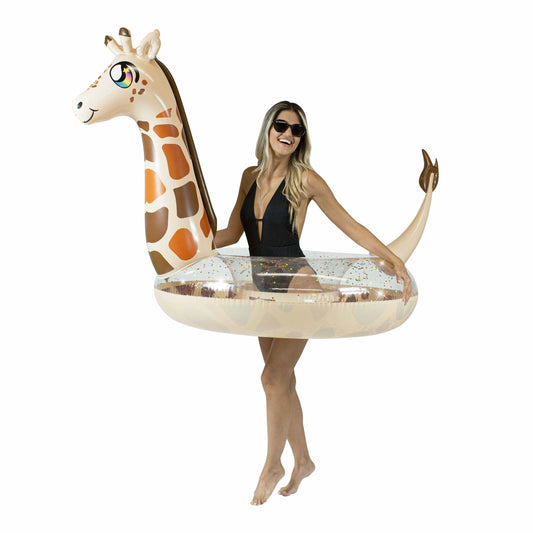 Inflatable Giraffe Animal Pool Tube PoolCandy