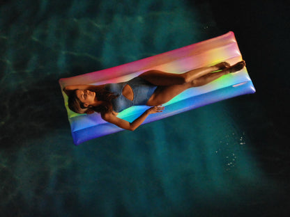 Classic Rainbow Illuminated LED Deluxe Pool Raft - 74 x 30"