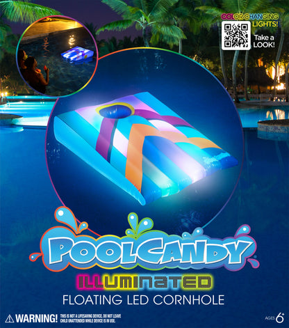 Inflatable Pool Floating Cornhole Game Illuminated LED