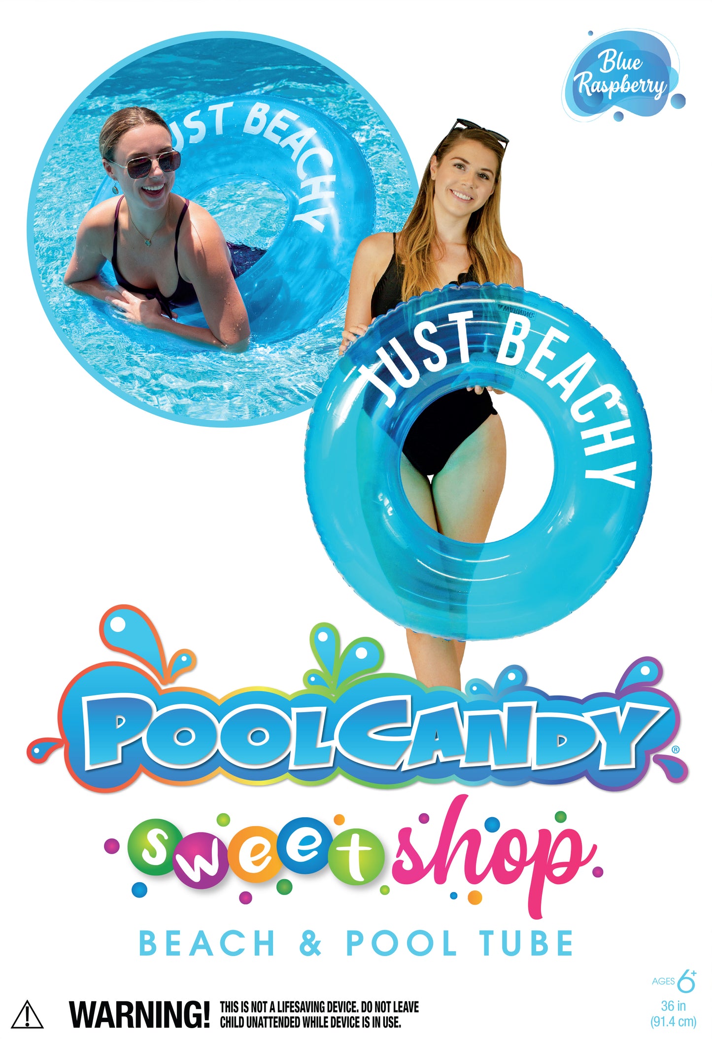 Experience endless fun in the sun with the Sweet Shop Blue Raspberry Inflatable Pool Tube - a durable, comfortable, and versatile swim ring for all ages.