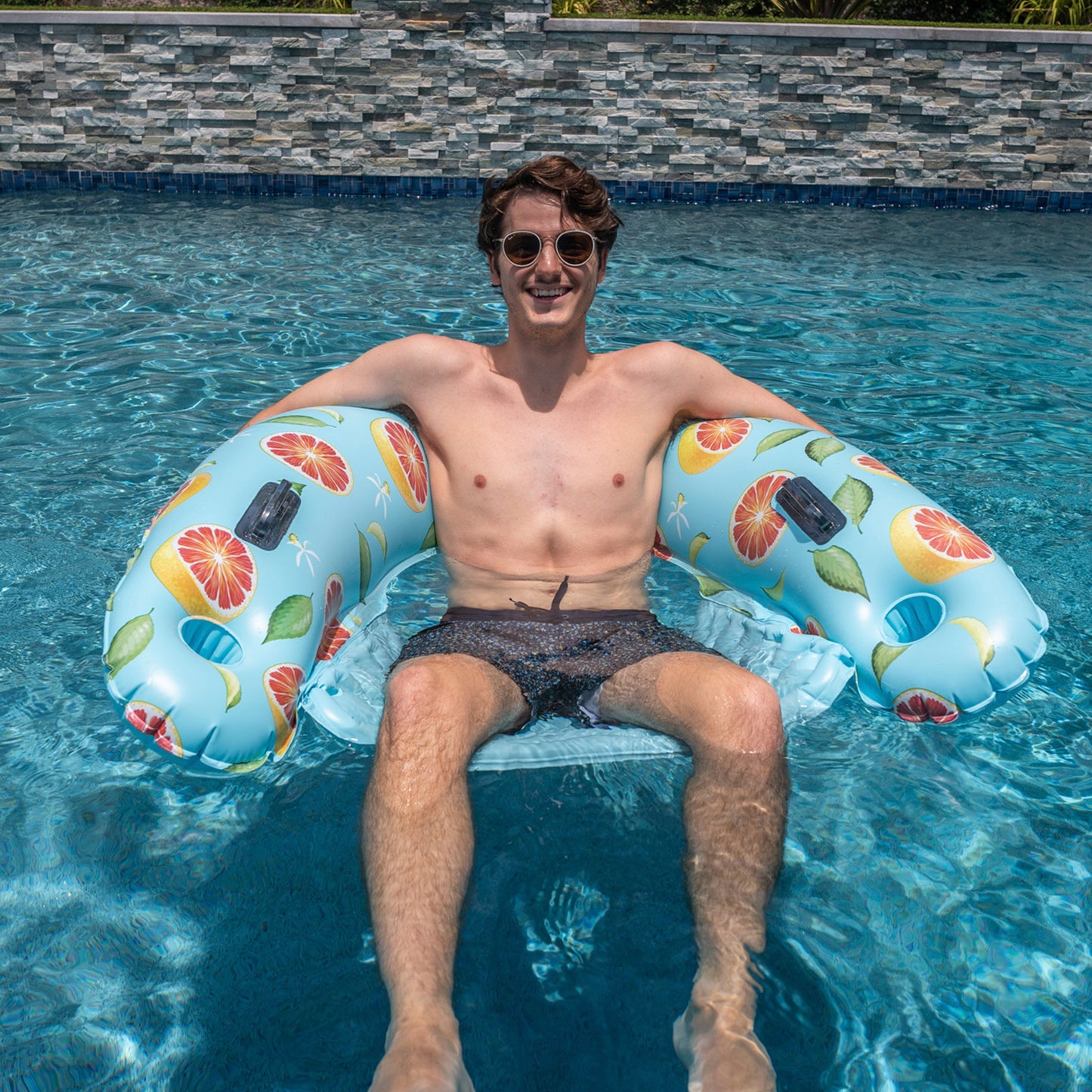 New PoolCandy Sun Chair Water Raft Grapefruit Jumbo Sun Chair Pool Float