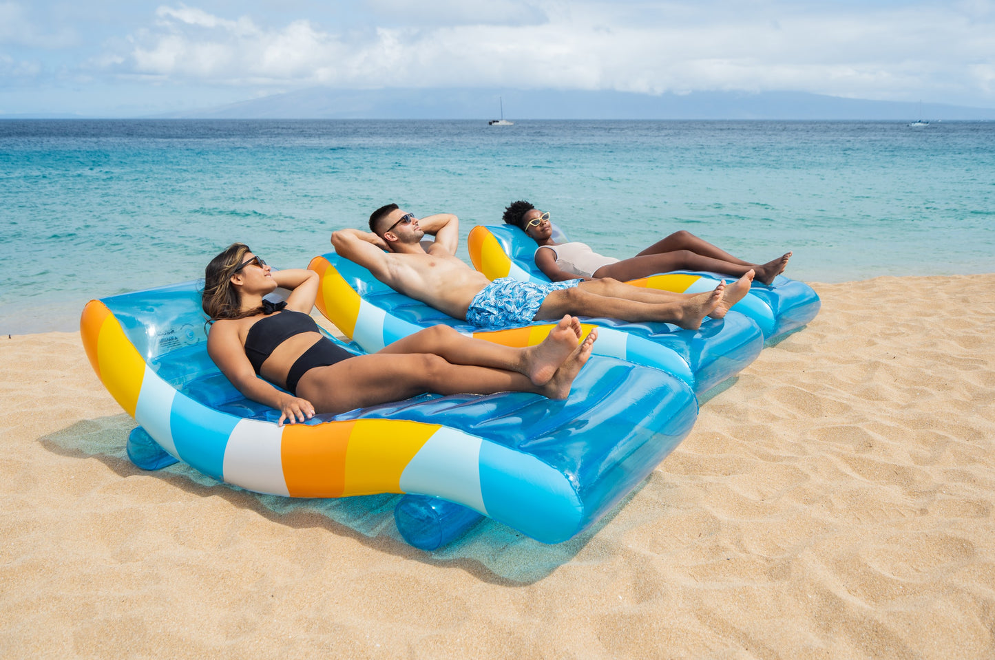 Good Vibes Deluxe Chaise Lounger inflatable pool raft.