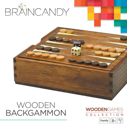 Wooden Backgammon Game Packaging