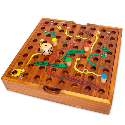 Braincandy snakes & ladders wood game set