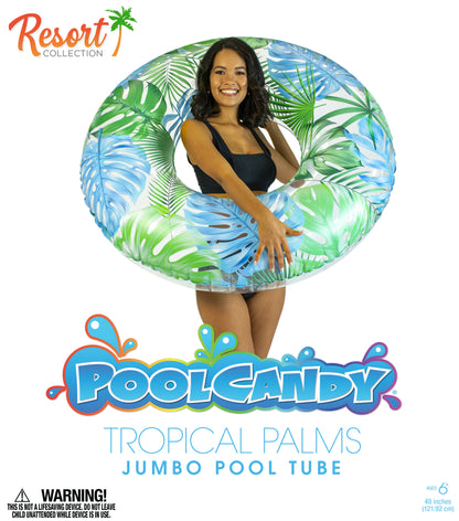 PoolCandy Resort Collection Tropical Palms Jumbo 48" Pool Tube