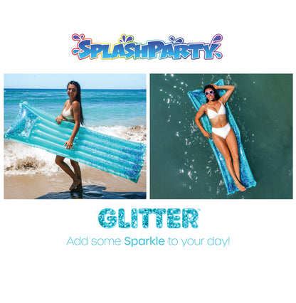SplashParty Pillow Raft with Glitter - 0.18mm - Aqua Glitter