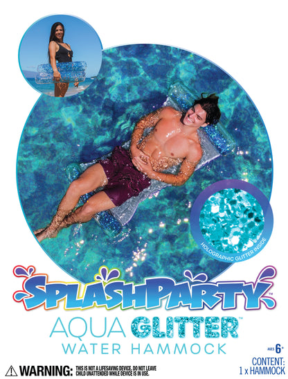 SplashParty Aqua Glitter Pool Hammock