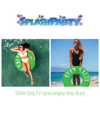 SplashParty 36" Beach & Pool Tube - - Sour Apple Green - "Stay Salty"