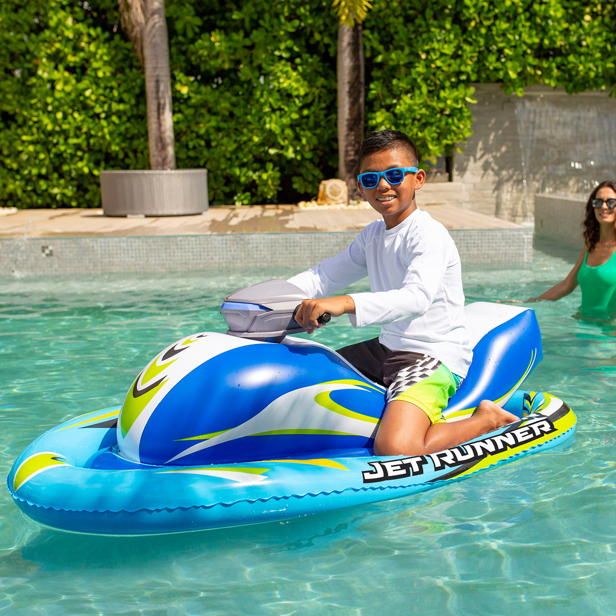 PoolCandy Jet Runner Motorized Inflatable Kids Pool Toy Fast Fun Safe Powered
