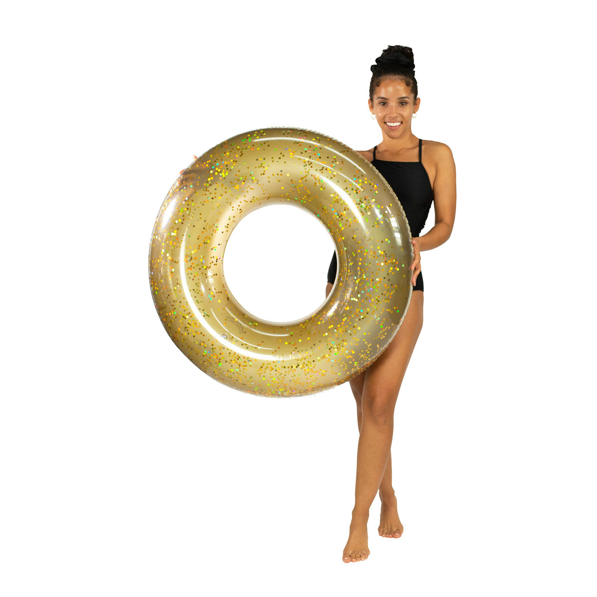 SplashParty 36" Beach & Pool Tube with Glitter - Gold Glitter