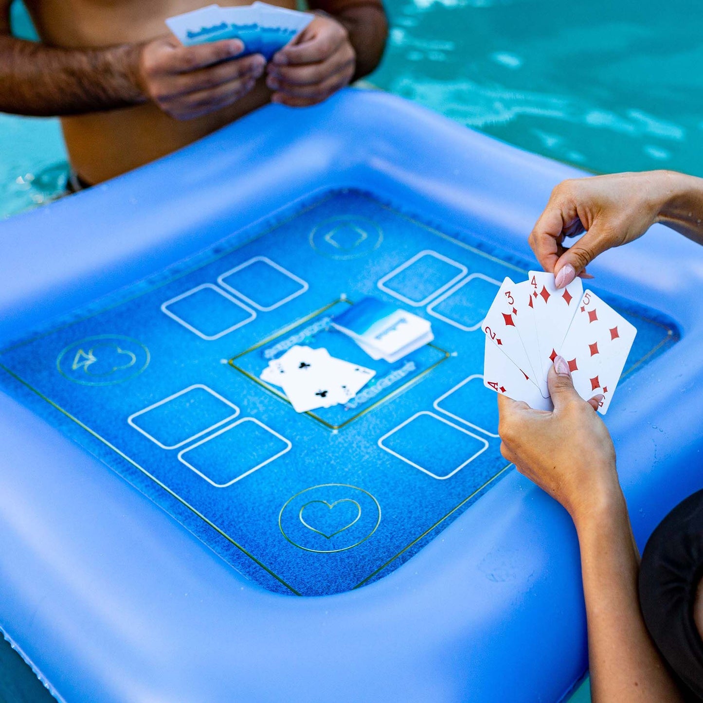Inflatable Game Table with Waterproof Playing Cards