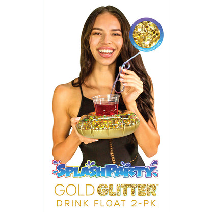 SplashParty Glitter Drink Float 2-Pack Gold Glitter