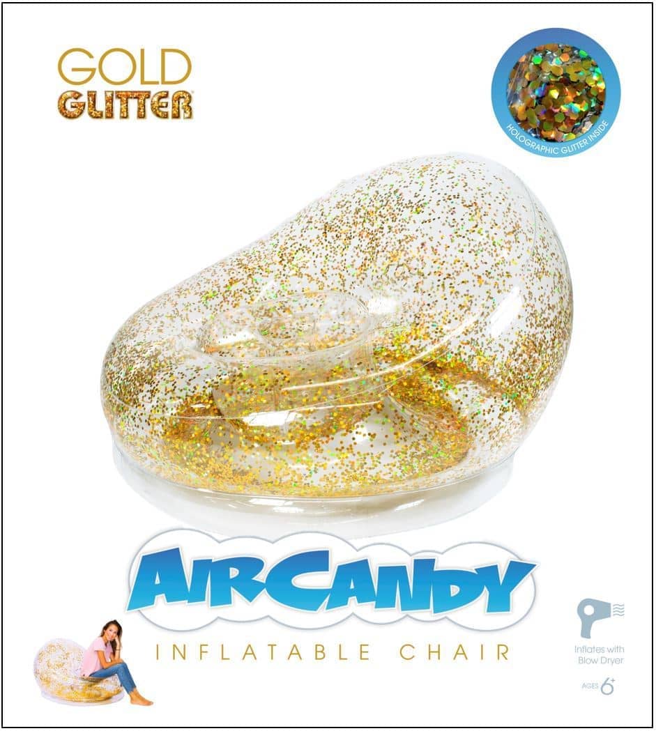Inflatable Chair BloChair Gold Glitter AirCandy
