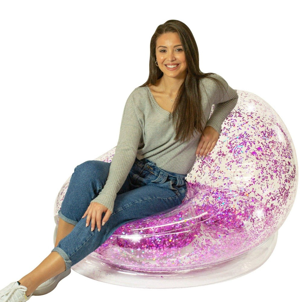 Inflatable Chair Pink Glitter AirCandy