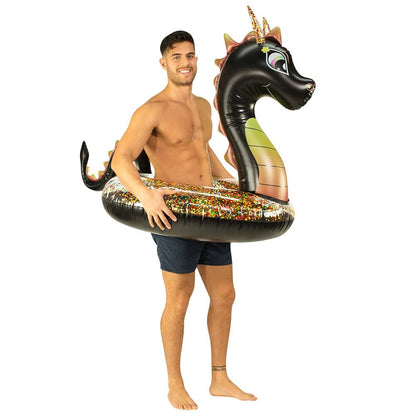 Inflatable Black Dragon Pool Tube Glitter PoolCandy