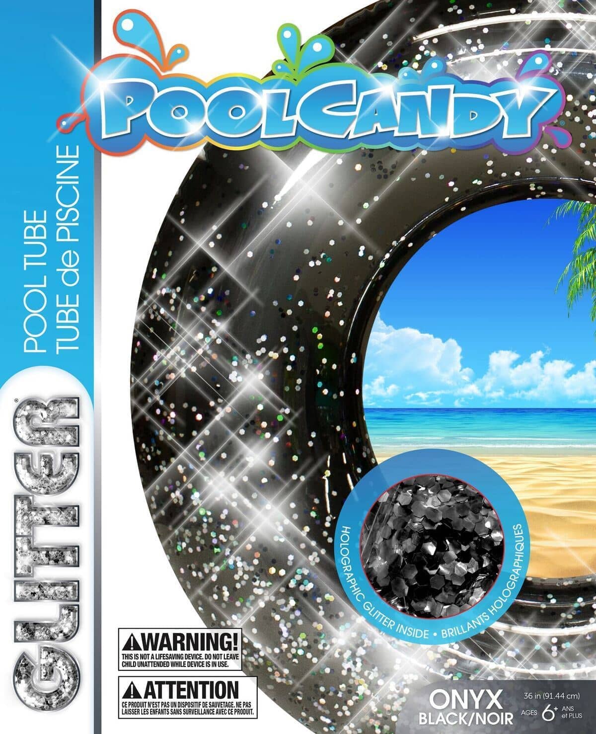 Inflatable Black Onyx Giant Pool Tube PoolCandy