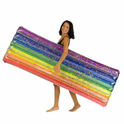 Inflatable Rainbow Pool Raft Deluxe Large Size