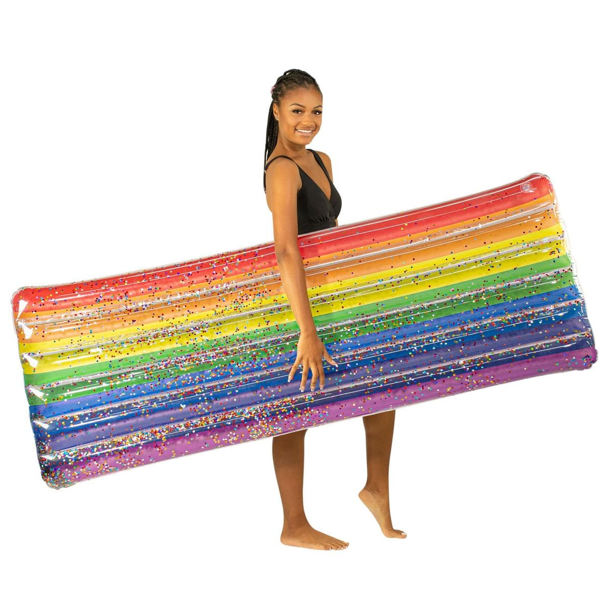 Inflatable Rainbow Pool Raft Deluxe Large Size