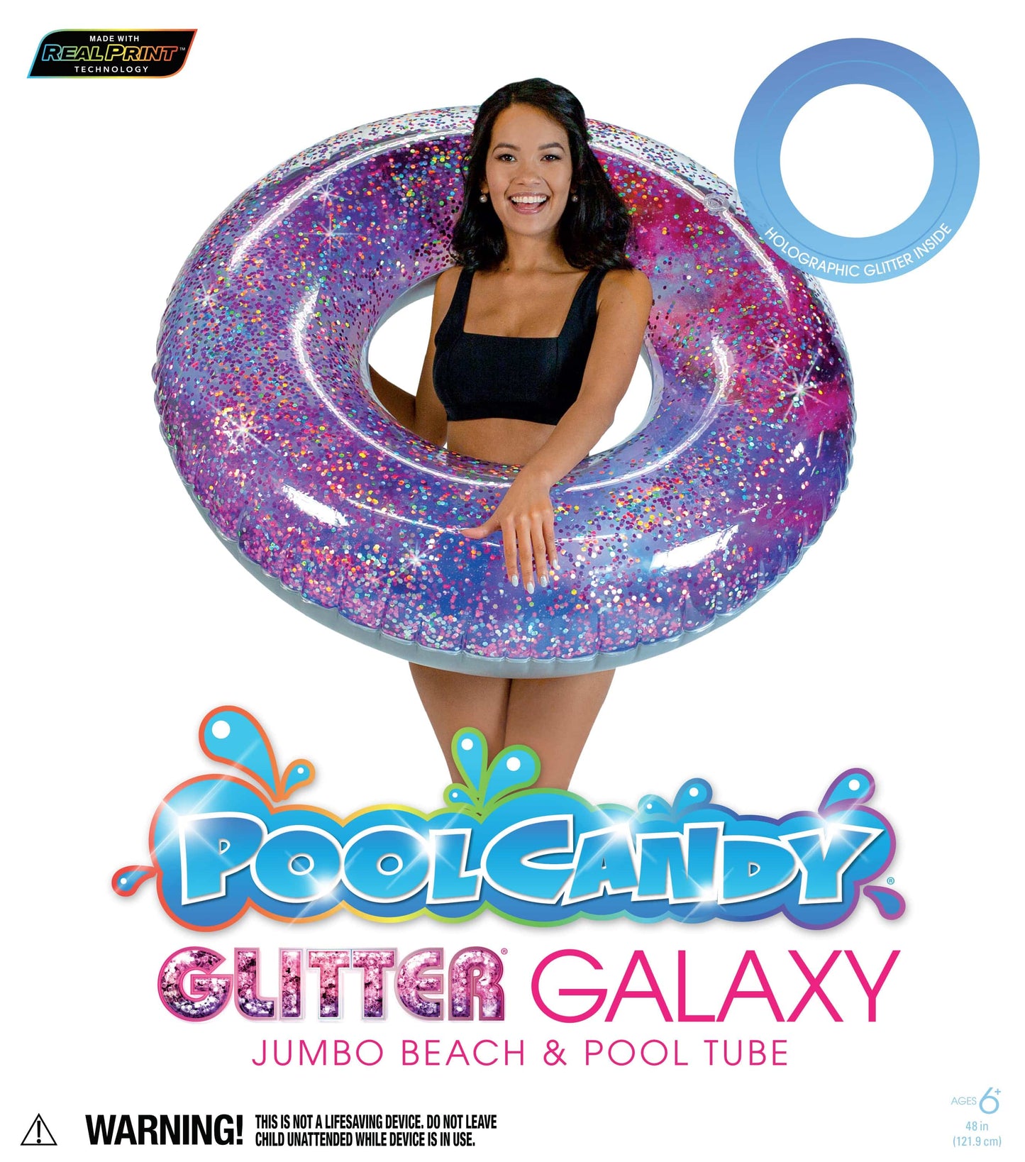 Inflatable Galaxy Deep Space Glitter Pool Tube PoolCandy