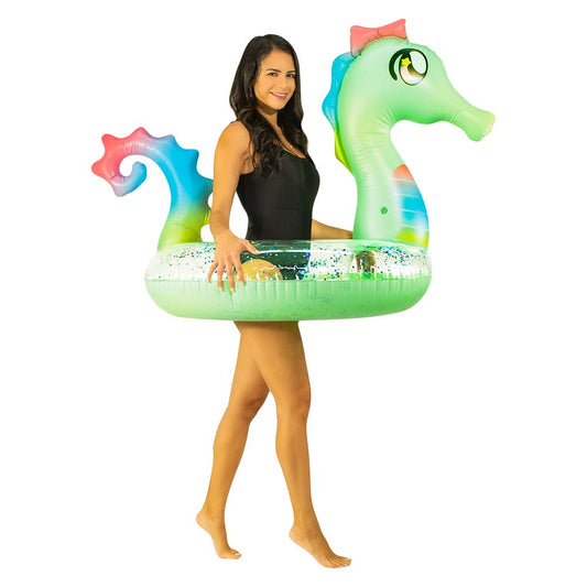 Inflatable Seahorse Pool Tube Glitter PoolCandy