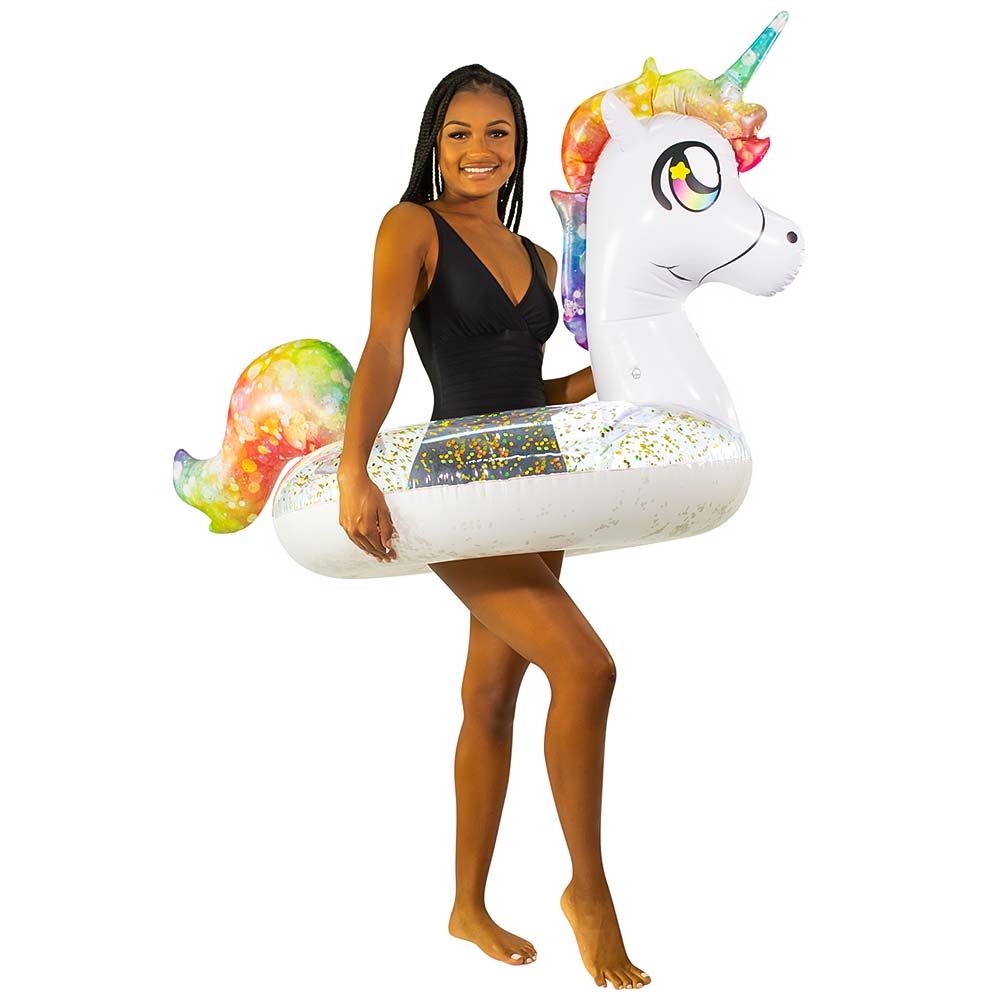 Inflatable Unicorn Pool Tube Glitter PoolCandy