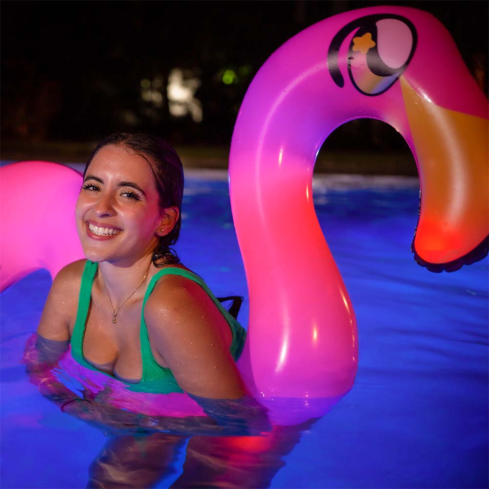 PoolCandy Illuminated Flamingo Ride-On Noodle