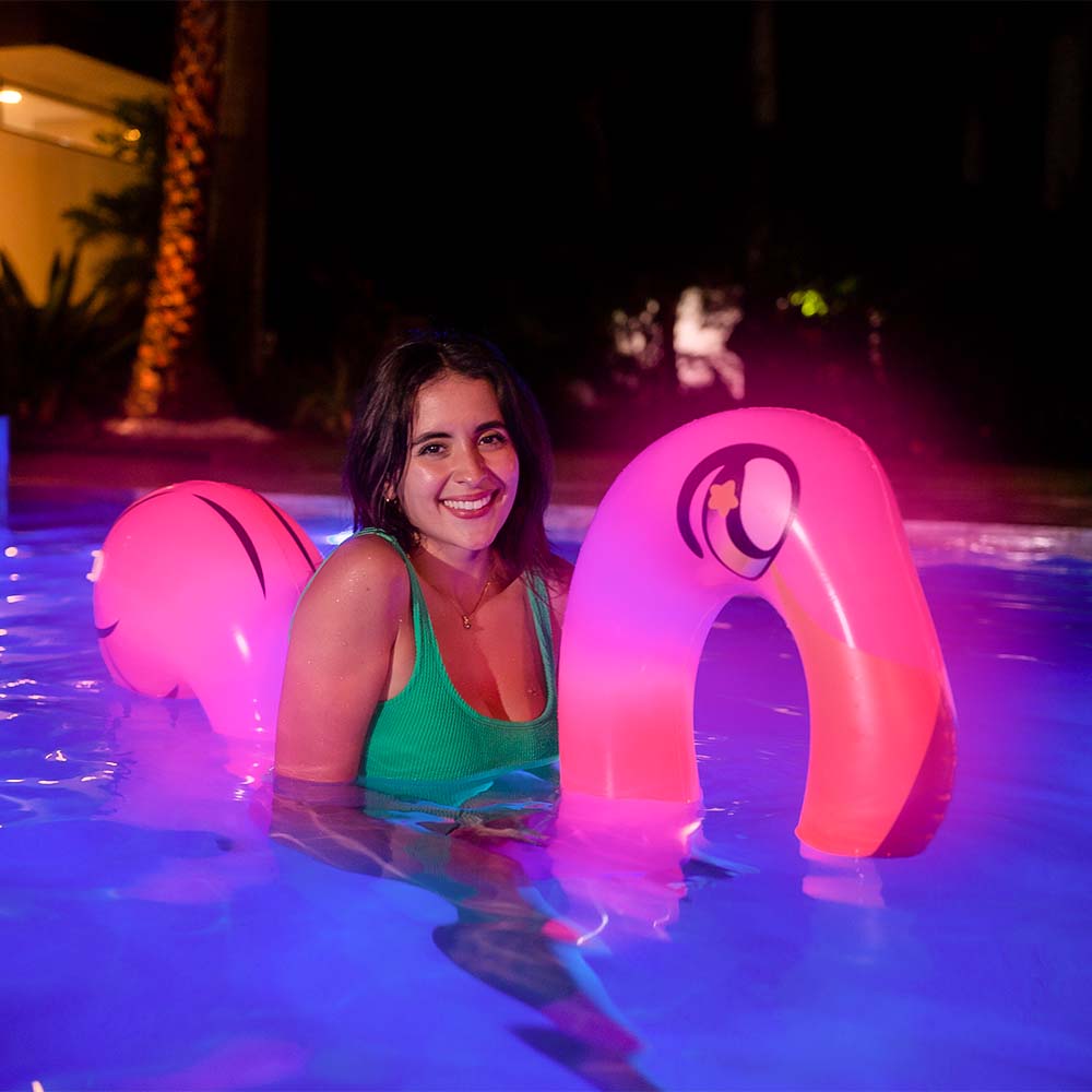 PoolCandy Illuminated Flamingo Ride-On Noodle