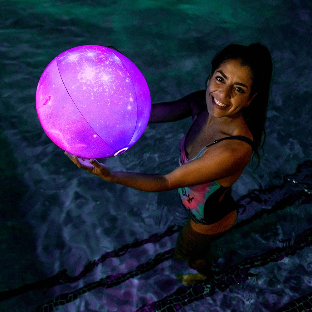 PoolCandy Illuminated Galaxy Beach Ball Jumbo 13.75"