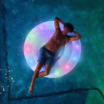 Inflatable Island float Illuminated LED Jumbo Raft PoolCandy