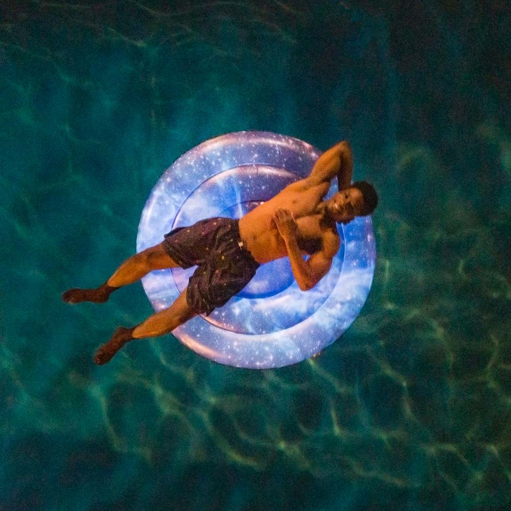 Inflatable Galaxy Island Pool Raft Illuminated LED Jumbo Size