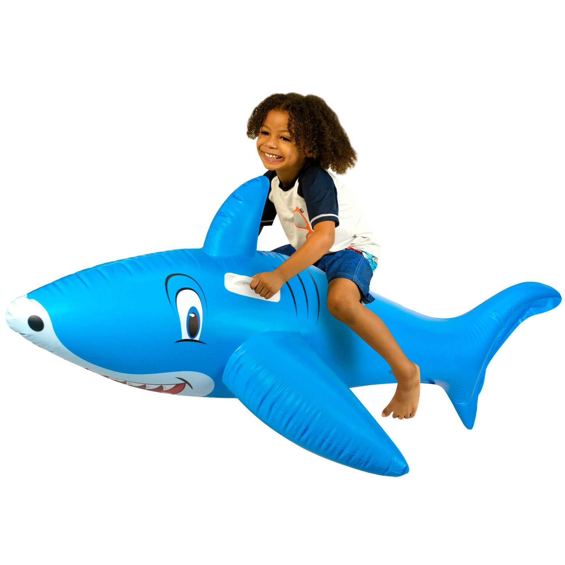 PoolCandy 6 ft Giant Shark Ride-On Inflatable Swimming Pool Float
