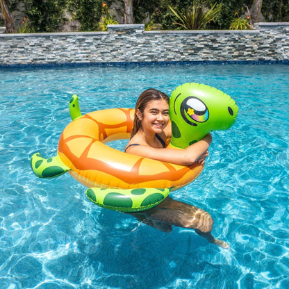 PoolCandy Inflatable Pool Tube Inflatable Sea Turtle Pool Tube 36 Inch
