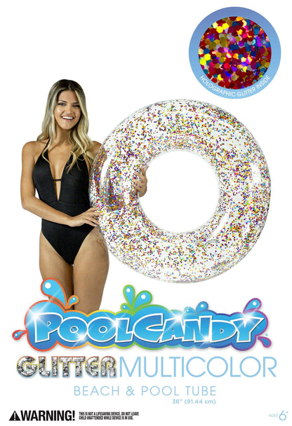 Inflatable Pool Float Multi Color Glitter 36 Inch PoolCandy