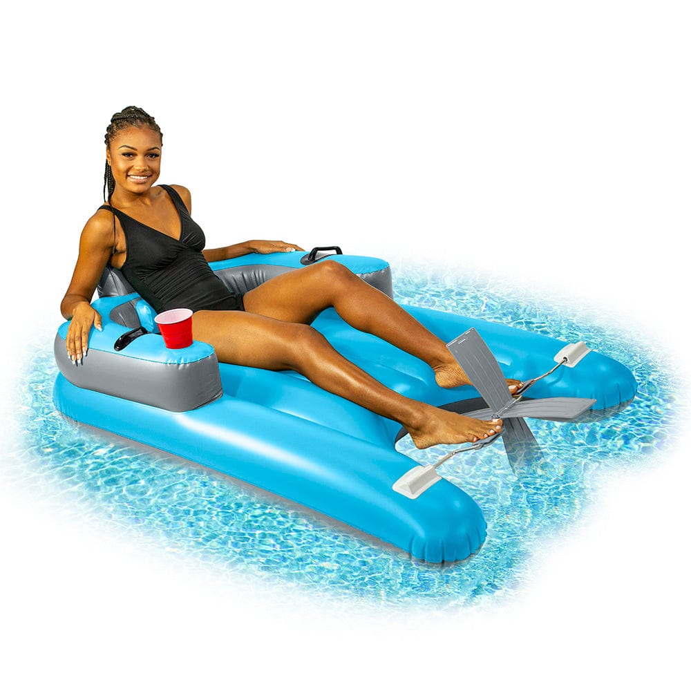 Inflatable Pedal Runner Foot Powered Pool Lounger Deluxe