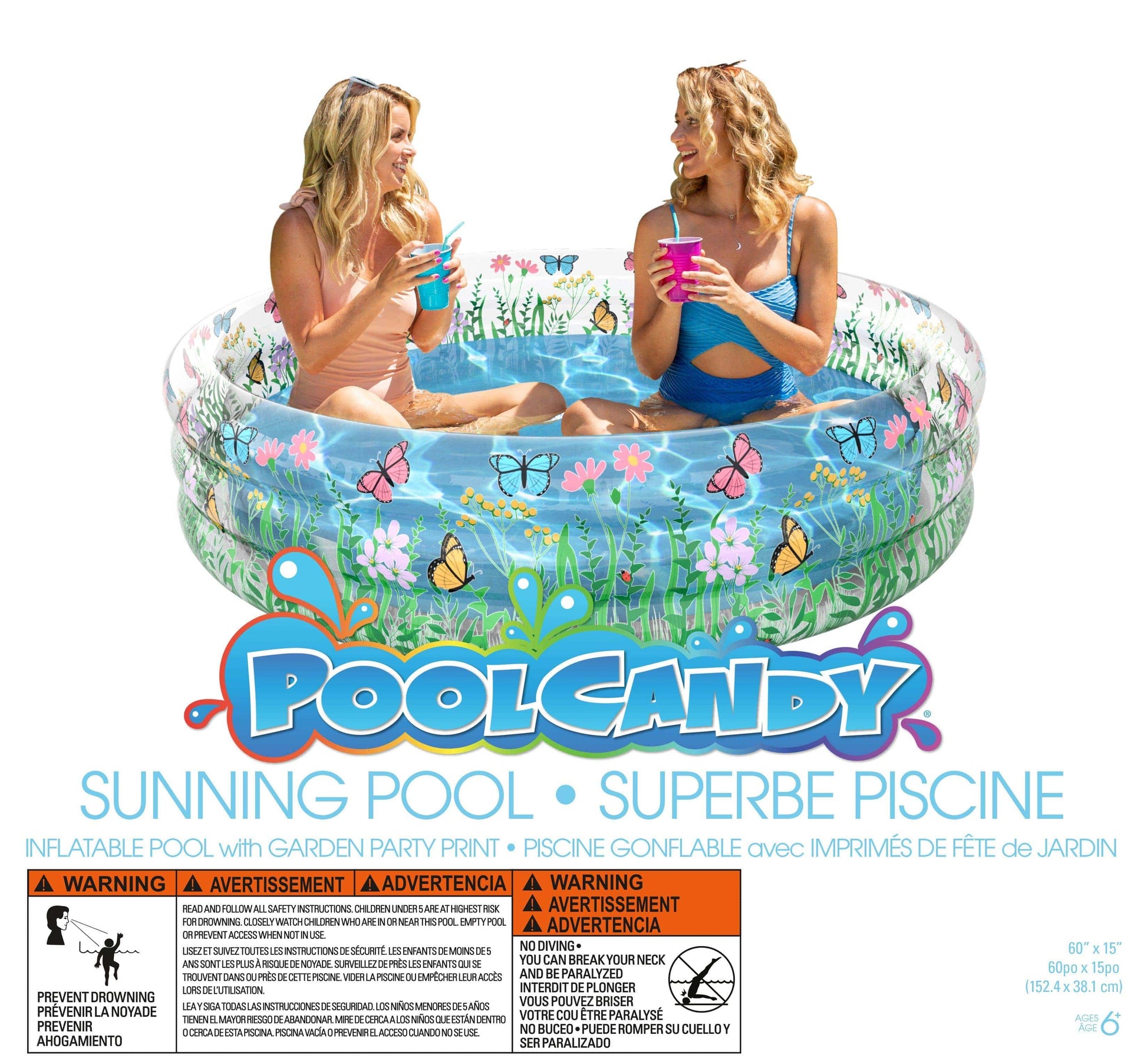 Butterfly Garden Inflatable Sunning Pool PoolCandy