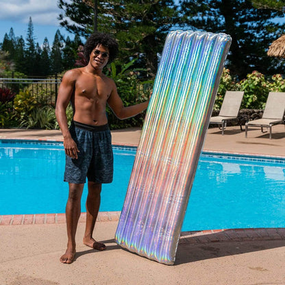 Inflatable Pool Raft Holographic Deluxe 74 inch PoolCandy