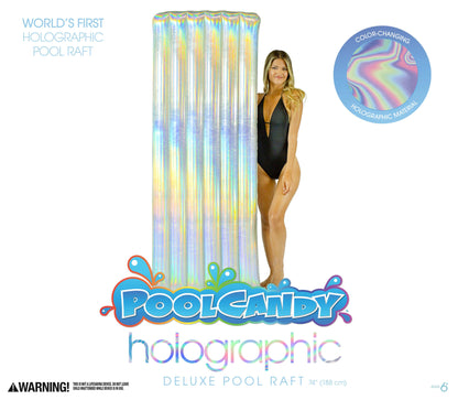 Poolcandy Pool Float PoolCandy Holographic Deluxe Pool Raft - 74 x 30"