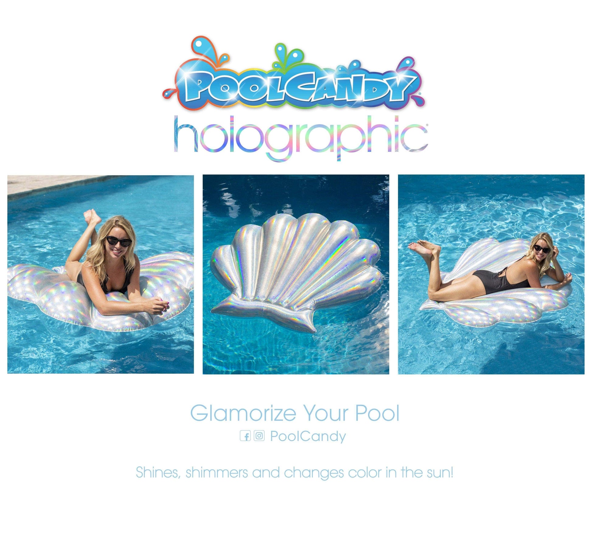  Mermaid Shell Jumbo Island - 60 x 69 by PoolCandy. Amazing Pool  Float to Lounge in Style : Toys & Games