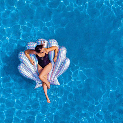 Holographic Seashell Pool Float PoolCandy