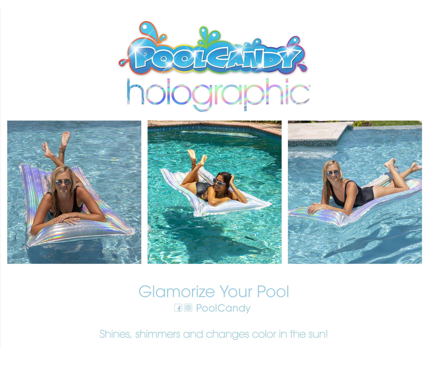 Holographic Pillow Pool Raft PoolCandy
