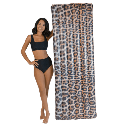 Inflatable Pool Raft Leopard Print Deluxe PoolCandy