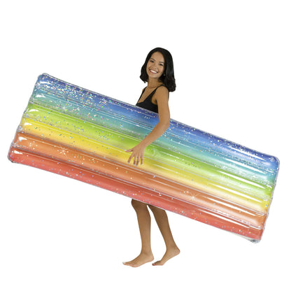 Inflatable Rainbow Pool Raft Haze Glitter Large Size