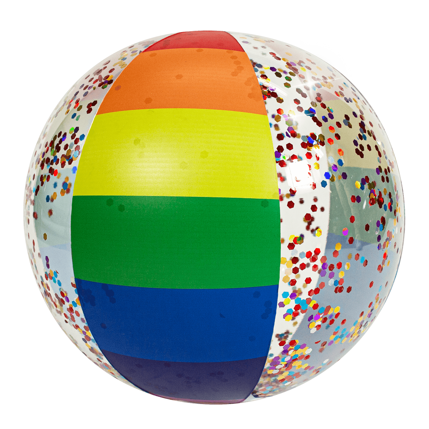 at Home Rainbow Collection Inflatable Glitter Beach Ball - Classic Rainbow