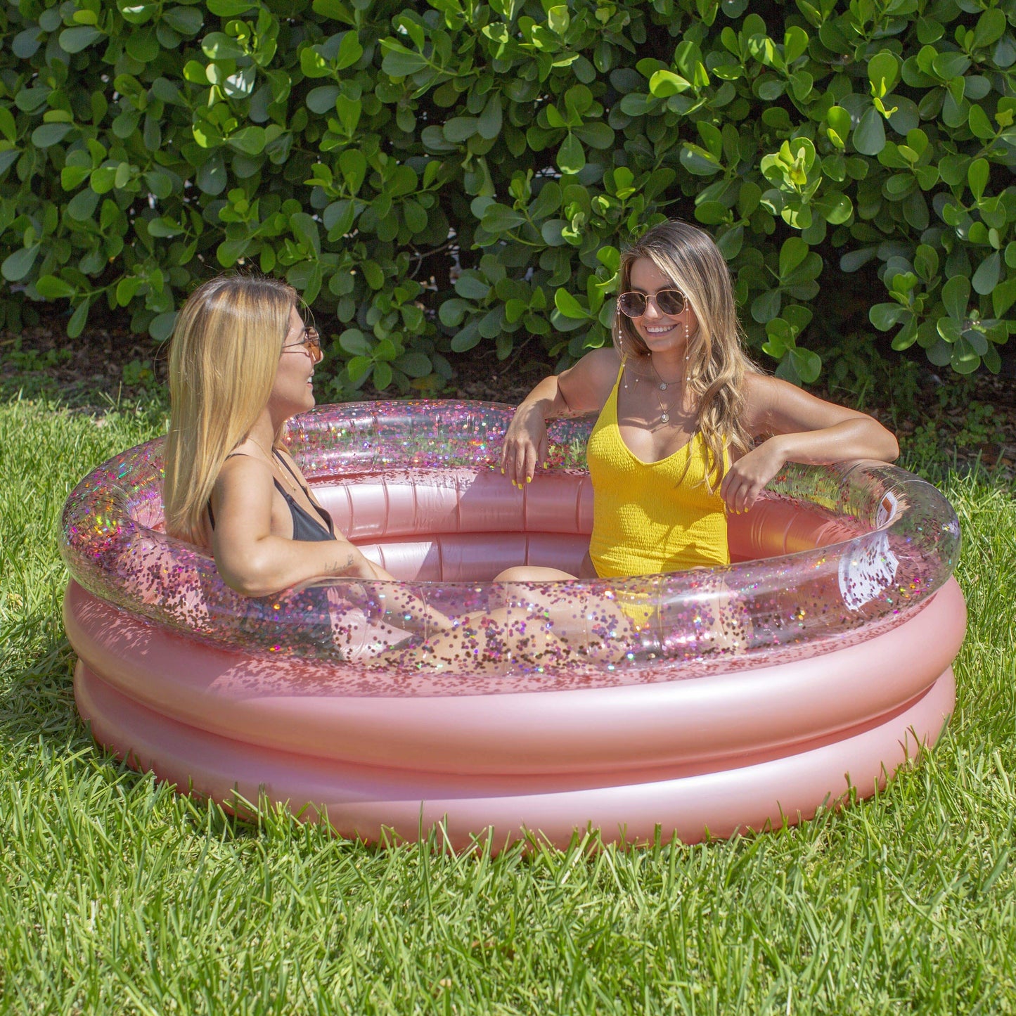 Inflatable Sunning Pool Rose Gold Glitter PoolCandy