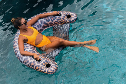 Inflatable Sun Chair Leopard Print Jumbo Size PoolCandy