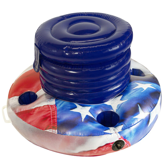 Inflatable Floating Drink Cooler Stars & Stripes PoolCandy