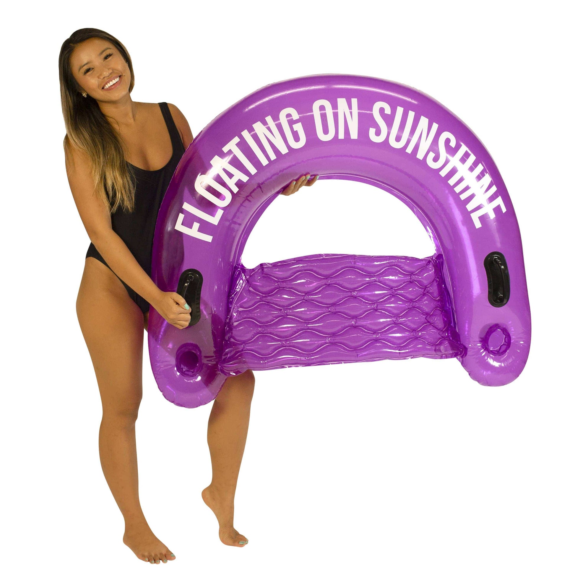 Inflatable Sun Chair Floating on Sunshine Grape PoolCandy